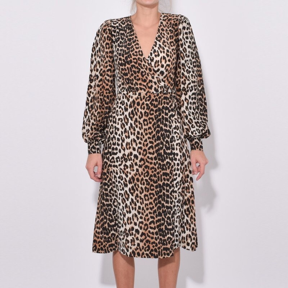 GANNI SILK MAX WRAP DRESS
